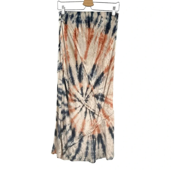 Free People Serious Swagger Tie Dye Skirt Crushed Velvet Size Small - Picture 2 of 12
